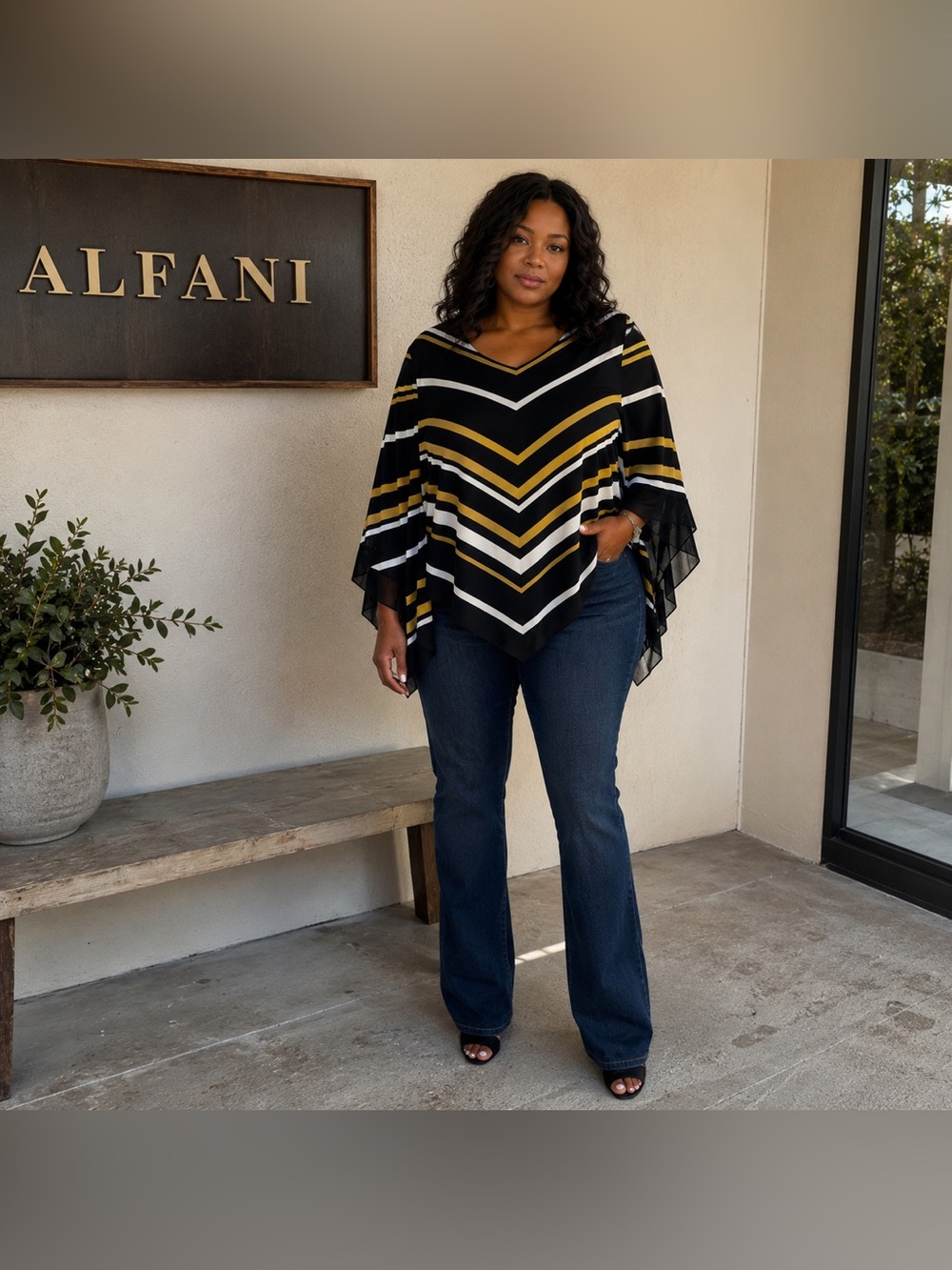 Alfani Woman Chevron Top (3X)